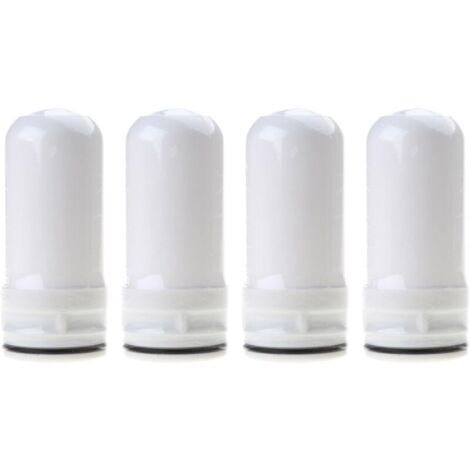 Lot de 4 filtres de rechange pratiques en céramique pour robinet de cuisine, filtre à charbon actif, filtre de déchloration, cartouche filtrante
