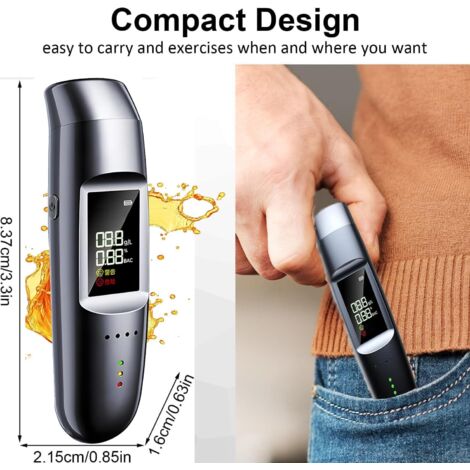 Ethylotest Électronique Homologué NF - Alcootest Portable Numérique Avec Écran LCD, Alarme Vocale, Recharge Type-C, Précision Professionnelle