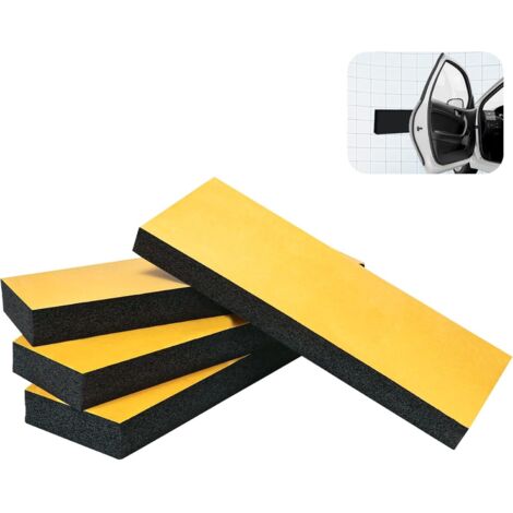 4Pcs Mousse Protection Garage, Protection Portiere Voiture Autocollante 30 x 10 x 3 cm, Mousse Antichoc, Plaque Mousse pour La Protection Mur de Voiture Et de Garage, Noir