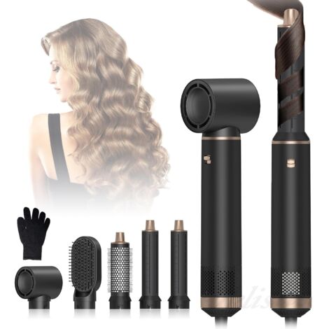 Brosse soufflante 5 en 1 – Technologie Airflow Coanda – 3 réglages de chaleur – Bigoudi amovible – Pour tous types de cheveux