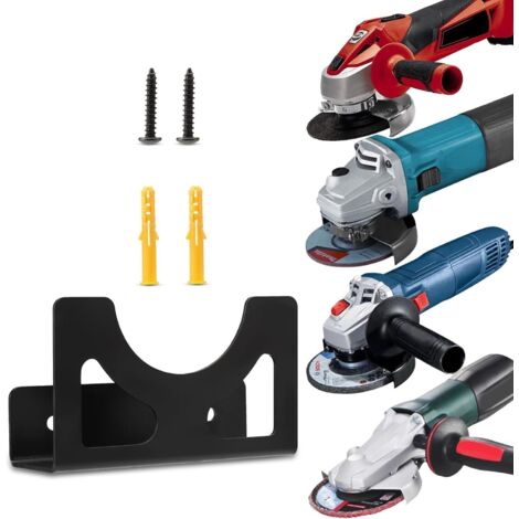 Support mural en acier inoxydable pour meuleuse d'angle de qualité supérieure 115-125 mm Matériel de fixation inclus Convient pour de nombreux fabricants - Einhell - Makita - Bosch - Dewalt