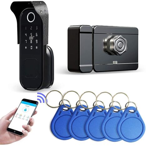 Serrure électrique intelligente étanche IP65 – Compatible Alexa et Google – Application TTlock – Épaisseur de porte 30-60mm
