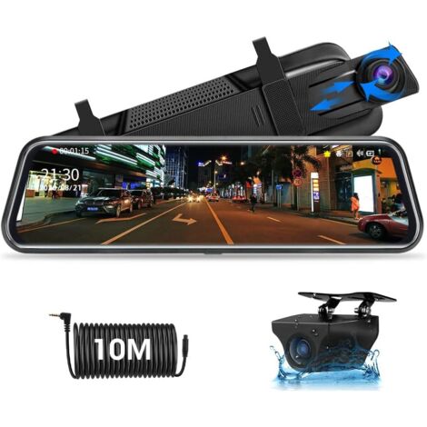 Caméra de recul avant et arrière 10 pouces – Écran tactile 1080P – Vision nocturne 170° – Câble 10m pour installation facile