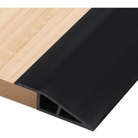 Rampe seuil de porte adhésive 1m – Largeur 5cm – PVC flexible imperméable – Pour transition entre sols – Installation facile