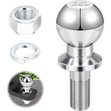 Boule d'attelage 50mm 3,5T – Acier robuste pour remorquage – Capacité jusqu'à 3,5 tonnes – Installation rapide sur remorque