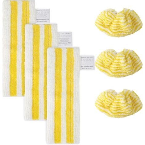6 Pièces Lingettes de Rechange en Microfibre pour Kärcher Easyfix SC1, SC2, SC3, SC4, SC5, 3 Chiffons pour Suceur de Sol et 3 Chiffons, Lingette Vapeur pour Tous Types de Sols