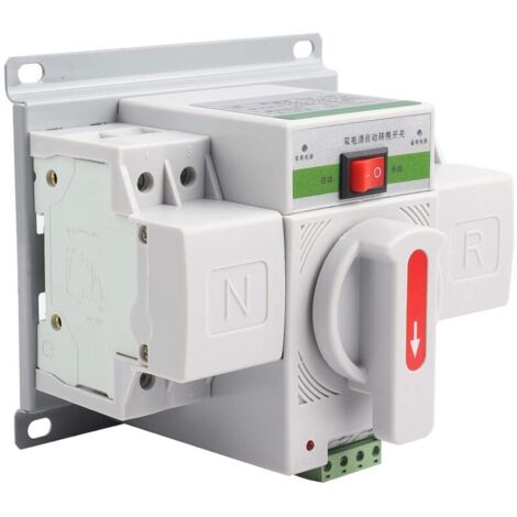 Commutateur de transfert automatique 220V 2P 63A – Protection contre surcharge et court-circuit – Matériau ignifuge – Usage industriel