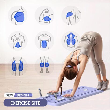 Planche De Pilates Pliable Améliorée Pour Maison - Planche Entraînement Rebond Automatique - Équipement Complet Corps Pour Femme Et Homme