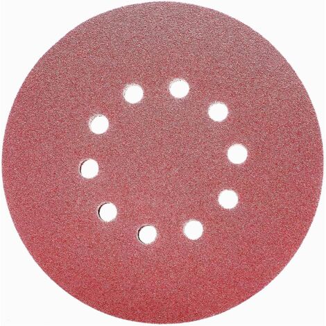 Disques abrasifs perforés auto-agrippants 225 mm – Grain 180 – Lot de 15 disques pour ponceuse girafe et murs – Pour bois dur et peinture