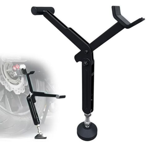 Bequille Moto Pliable, Crics de Levage Portable pour Roue Arrière, Leve Moto Universel avec Poignée, Hauteur et Angle Réglables, pour la Plupart de Moto, Vélo, Tout-Terrain