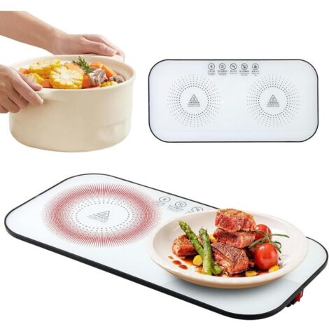 Plateau chauffant électrique portable – 37 x 18 cm – Pour réchauffer tous types de plats – Idéal pour petits espaces et bureaux