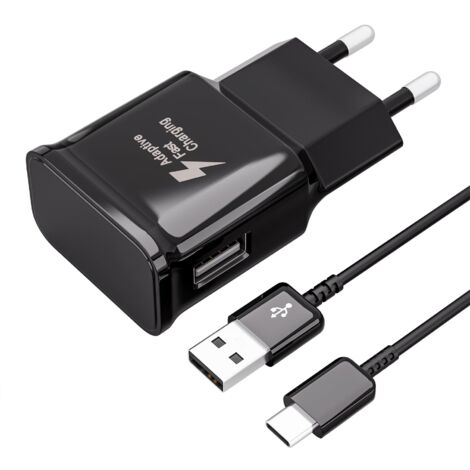 Chargeur Rapide pour Téléphone Samsung, Chargeur USB avec Câble USB Type C Compatible avec Samsung Galaxy S21, S20, S10, S9, S8, A13, A14, A23, A30, A40, Note10, 9, Chargeur de Tablette USB C