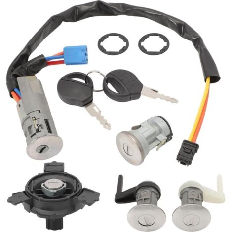 Kit Complet 3 Serrures + neiman + Bouchon de Réservoir + 2 clés Compatible pour Peugeot 206 (1998-)