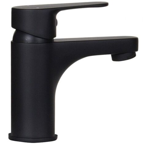 Serbia – Robinet de lave-mains mitigeur noir mat – Cuivre et alliage de zinc – Finition élégante pour salle de bain moderne – Eau chaude et froide