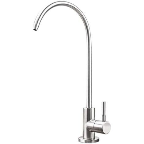 Robinet d\'eau potable pour évier de cuisine, robinet de filtre à eau pour système d\'osmose inverse ou de filtration d\'eau, en acier inoxydable