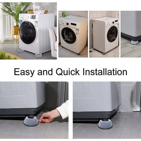 4 Pièces Pied de Machine à Laver Anti Vibration Tapis en Caoutchouc de Anti Bruit pour Seche