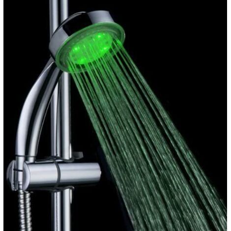 Pommeau de douche de luxe chromé LED, en acier inoxydable, carré