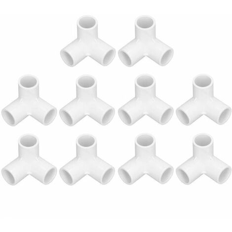 Serbia – Raccord PVC 3 voies 20 mm – Lot de 10 pièces – Connecteurs pour conduites d'eau et meubles – Matériau PVC de qualité meuble (1/5)