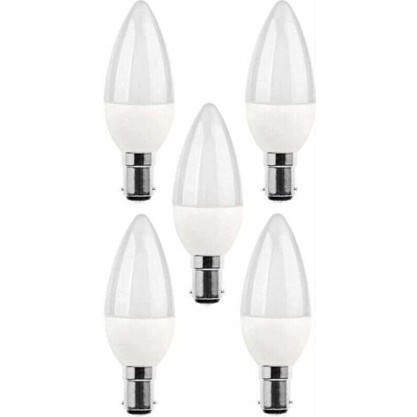 5 packs d\'ampoules LED B15, ampoule incandescente 5 W, 220V 270 lm, lumière du jour 3000 K, ampoule B15 à culot baïonnette, [classe d\'efficacité énergétique A+].