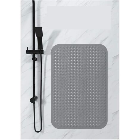 DECARETA Tapis De Douche Antidérapant Noir 88x40cm - Galets Anti-Moisissure Avec Ventouses Puissantes