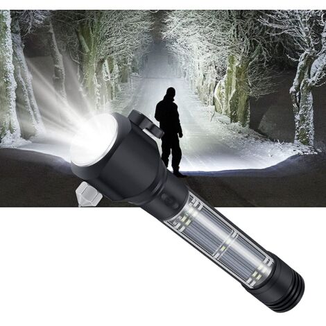 Galozzoit – Lampe torche LED ultra puissante avec charge solaire – Powerbank 6 modes d'éclairage – Boussole – Brise-vitre – Portée 200m (1/7)