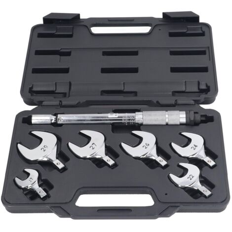 Clé Dynamométrique à Fourche, Clé à Fourche Interchangeable Clé à Fourche Métrique 17/22/24/26/27/29mm,18-65nm Clé Dynamométrique Ouverte Clés à Pattes Pour Réparation De Climatisation