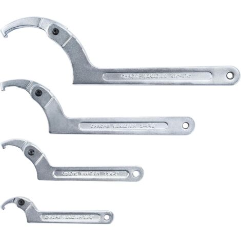 4 pièces Clé à ergot articulée pour écrous à encoches latérales CR-V 19-170mm Clé à Crochet réglable