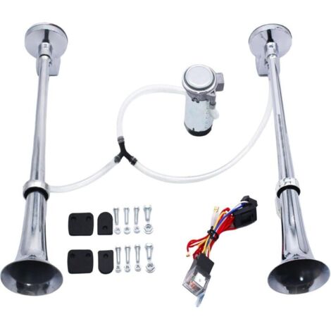 Trompe Klaxon Camion 12v avec Compresseur Trompette Tracteur pour Camion Moto Tracteur Agricole Bateau Voiture