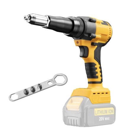 Riveteuse électroportative sans fil – Moteur Brushless – 3 adaptateurs pour rivets 3/16, 5/32, 1/8 pouces – Lumière LED intégrée (1/5)