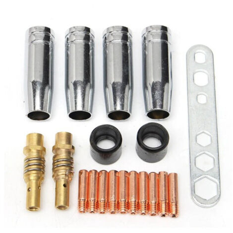 19 Pièces Accessoires MIG MB15AK, Buse de Gaz de Contact de Torche de Soudure, D'outils de Soudage Consommables pour Soudeurs Adaptés à la Torche