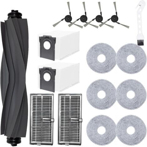 Accessoires pour aspirateur robot Dreame X40 Ultra / X40 Pro / S30 Pro – 6 chiffons, 2 sacs, 4 brosses latérales, 2 filtres – Brosse nylon résistante