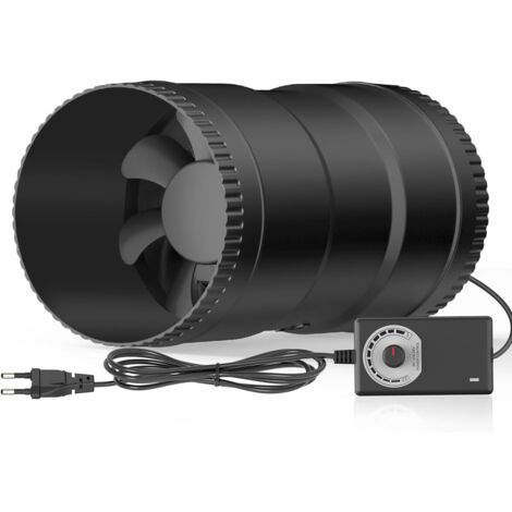 Ventilateur extracteur d'air silencieux 100mm – Débit 221 m³/h – Puissance 6W – Contrôleur de vitesse variable – Pour caves et garages