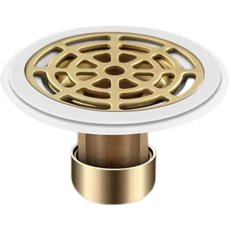 Siphon de sol anti-odeur en laiton – Installation facile – Pour douches et éviers – Diamètre de trou 27-55 mm – Résistant aux insectes