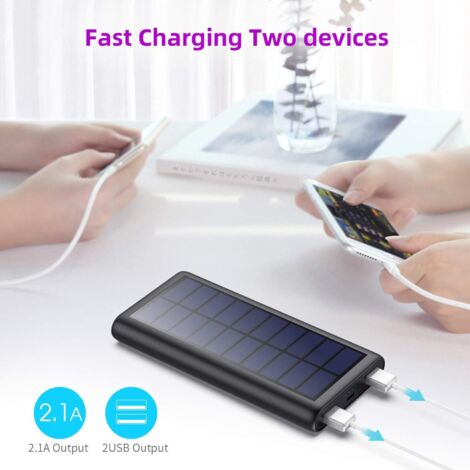 TOENNESEN Batterie Externe Solaire 26800mAh PD 15W - Power Bank Imperméable Orange Camping