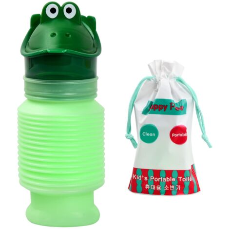 Urinoir Portable 600 ML, Rétractable Bouteille d'urine, Petit Pot à Urine, Toilettes d'urgence, Toilettes Mobiles pour Garçons Filles, Mini Urinoir pour Camping Extérieur Voiture Voyage(Vert)