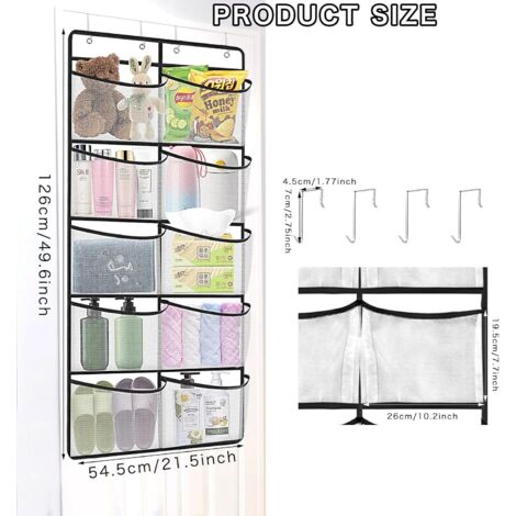 Organisateur Suspendu Porte 12 Poches Filet – Étagère De Rangement Multiusage Cuisine, Chambre, Salle De Bain, Placard