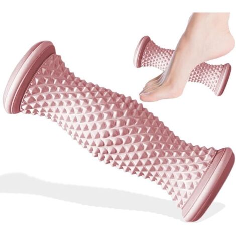 Rouleau Massage Pied pour la Voûte Plantaire - Acupression Réflexologie Masseur pieds Dur en Silicone pour la Fasciite Plantaire Récupération et Muscles Tendus Noeuds (Rose)