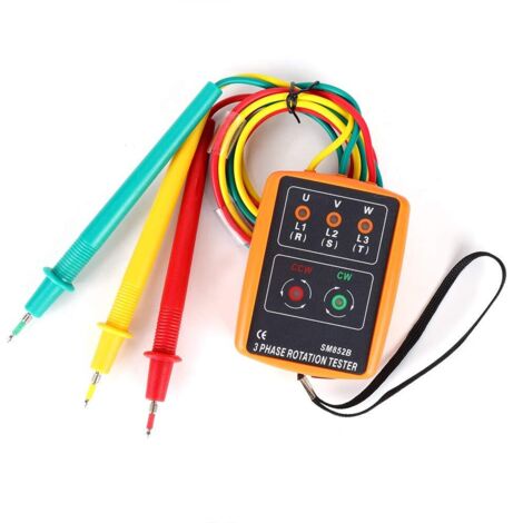 Testeur de Phase Triphasé, SM-852B 60V 600V AC 20Hz-400Hz Testeur de Rotation à 3 Phases Indicateur Testeur de Rotation de Phases (1/5)