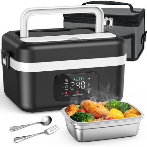 Gamelle chauffante 1000ML sans fil – Batterie 16000mAh – 6 niveaux de température – Minuterie programmable – Maintien au chaud 50 min