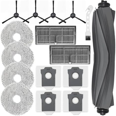 Kit d'accessoires pour aspirateur robot Dreame L10s Pro Ultra Heat et X30 Ultra – 4 chiffons, 4 sacs, 4 brosses latérales, 2 filtres HEPA