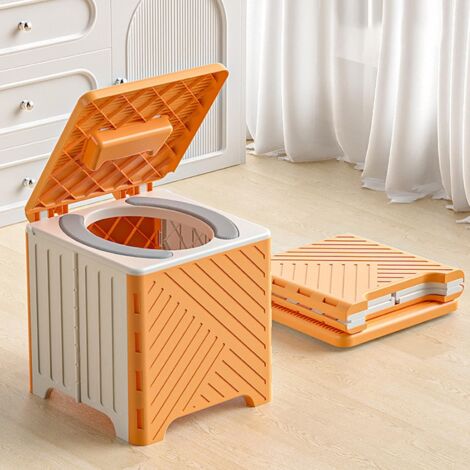 Toilettes portables pliables pour voiture – Siège rembourré – 15 sacs inclus – Capacité 70 kg – Compact et léger pour voyages urgents