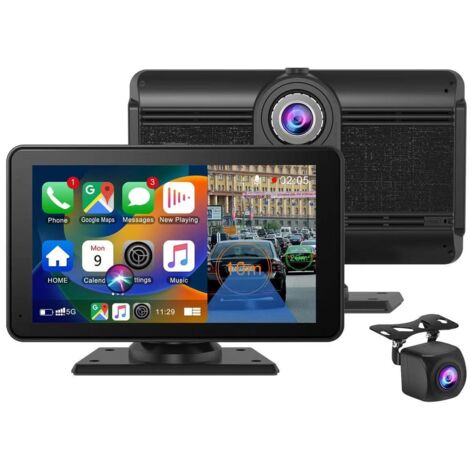 Écran Carplay portable sans fil 4K HD – Compatible Android Auto – Caméra de recul étanche 1080P – Bluetooth et commande vocale Siri (1/5)