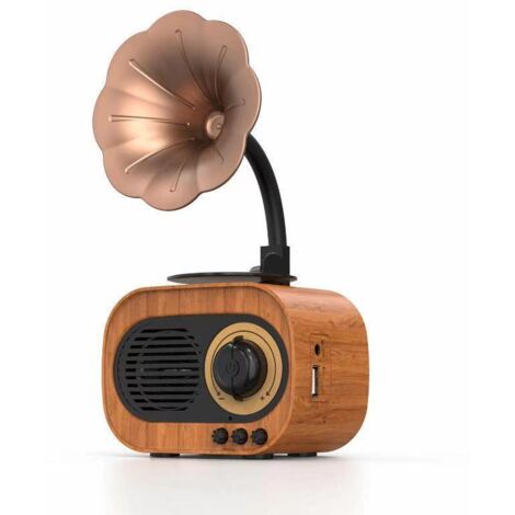 Enceinte Bluetooth Gramophone vintage, forme phonographe Gramophone, enceinte rétro, décoration de chambre vintage, lecteur de musique rétro, compatible disque U, carte TF