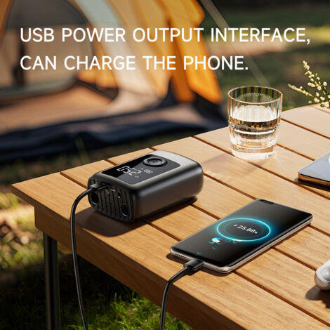 Pompe à Vélo électrique GPUTEK – 150 PSI – Batterie 5200 MAh – Support Cadre – Manomètre Digital