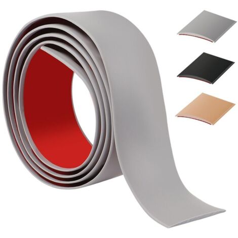 100cm Barre De Seuil Adhesive，Flexible Seuil De Porte Adhesif PVC,Barres De Transition De Seuil Pour La Cuisine/Salon,Profil De Transition Pour Joindre Les Joints De Sol/Carrelage/Laminé（5cm，Grey）