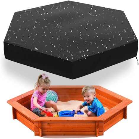 Housse de Bac à Sable pour Enfants, Bache bac à Sable, Bac a Sable avec Couvercle, pour Enfants en Tissu Oxford 210d Jardin ExtéRieur Décontracté, Imperméable, Résistant au Froid (180x150cm)