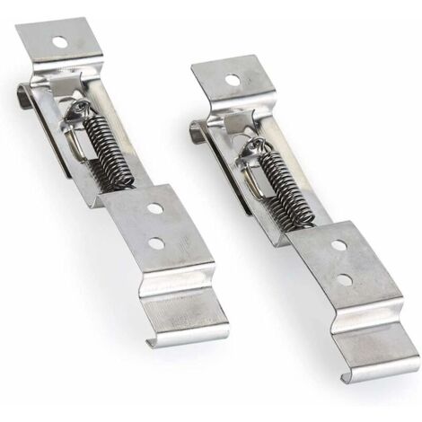 1 Paire de pinces de maintien de plaque d'immatriculation de remorque en acier inoxydable, ressort, argenté, durable et professionnel