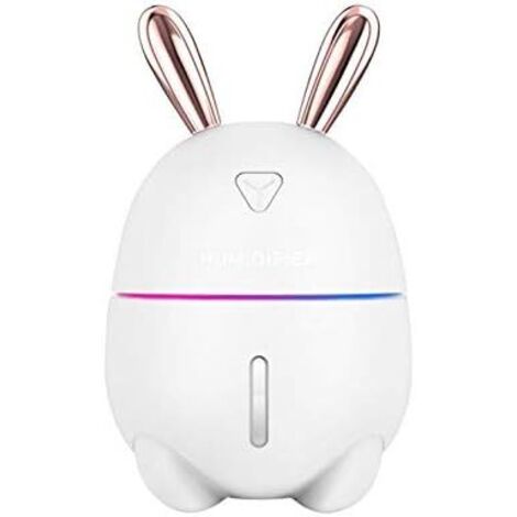 Humidificateur d'air 300ml Lapin Mignon Ultra-Silencieux USB Arôme Diffuseur D'Huile Essentielle Bureau Voiture Humidificador Purificateur d'air Brumisateur,Blanc-Fei Yu (1/5)