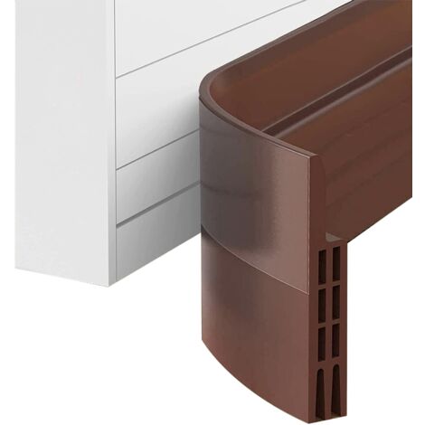 Bas de Porte Isolant, Anti-courant d'Air & étanchéité Porte Souple Silicone Boudin de Porte Isolant Froid pour l'isolation Contre le Froid, Bruit & l’humidité (Marron, 1 Rouleau (5 cm x 100 cm)) (1/5)