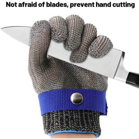 Gants résistants aux coupures, gants de protection avec niveau 5, gants de travail en fil d\'acier inoxydable, gants de cuisine, gants de boucher,M (1/5)